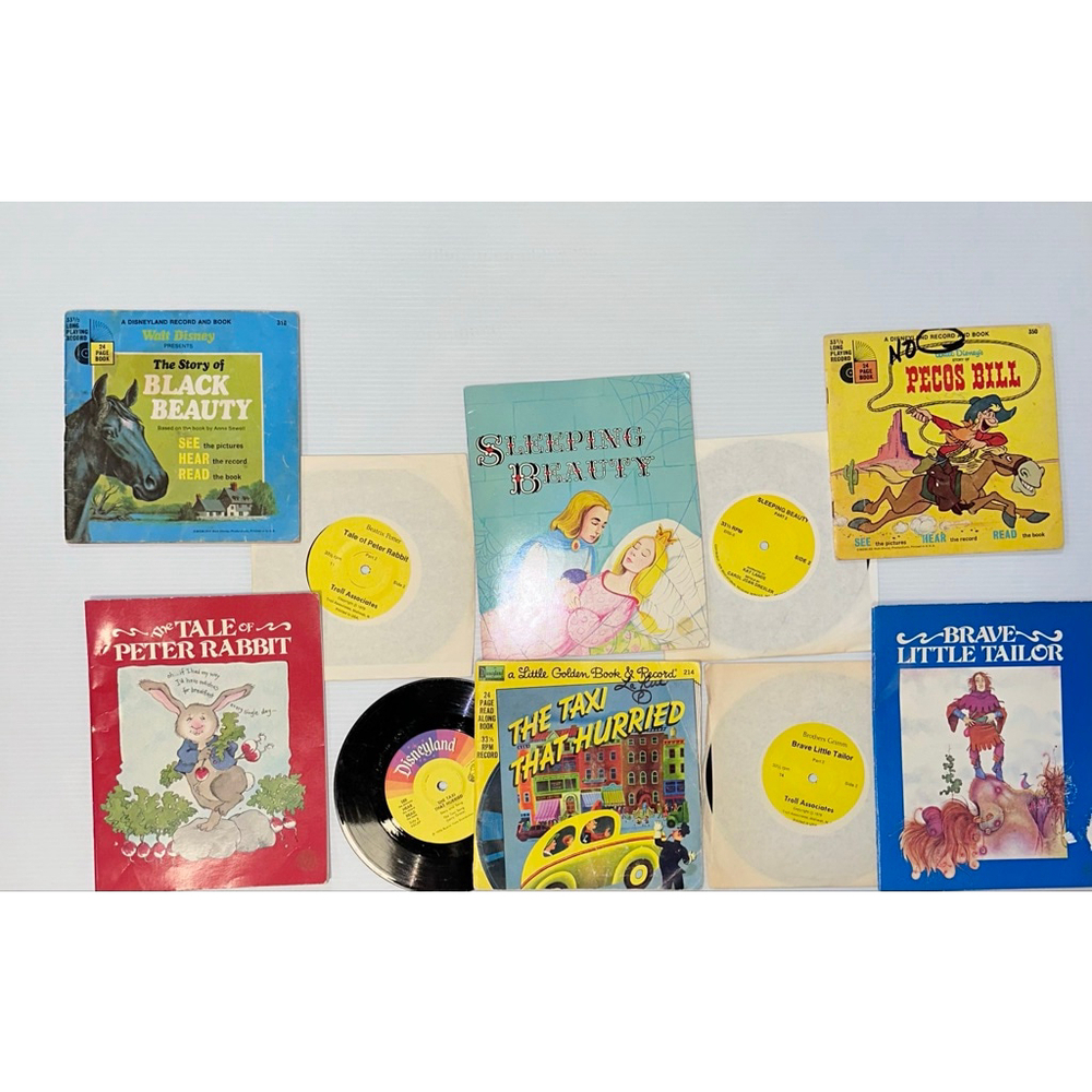 Lot of 13 Vintage Children's Storybook Vinyl Records Lot Walt Disney Untested